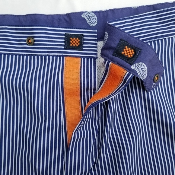 B. DRADDY- Men’s Sz. Large- Blue And White Stripe Swim Trunks- Golf Board Shorts - Picture 2 of 11